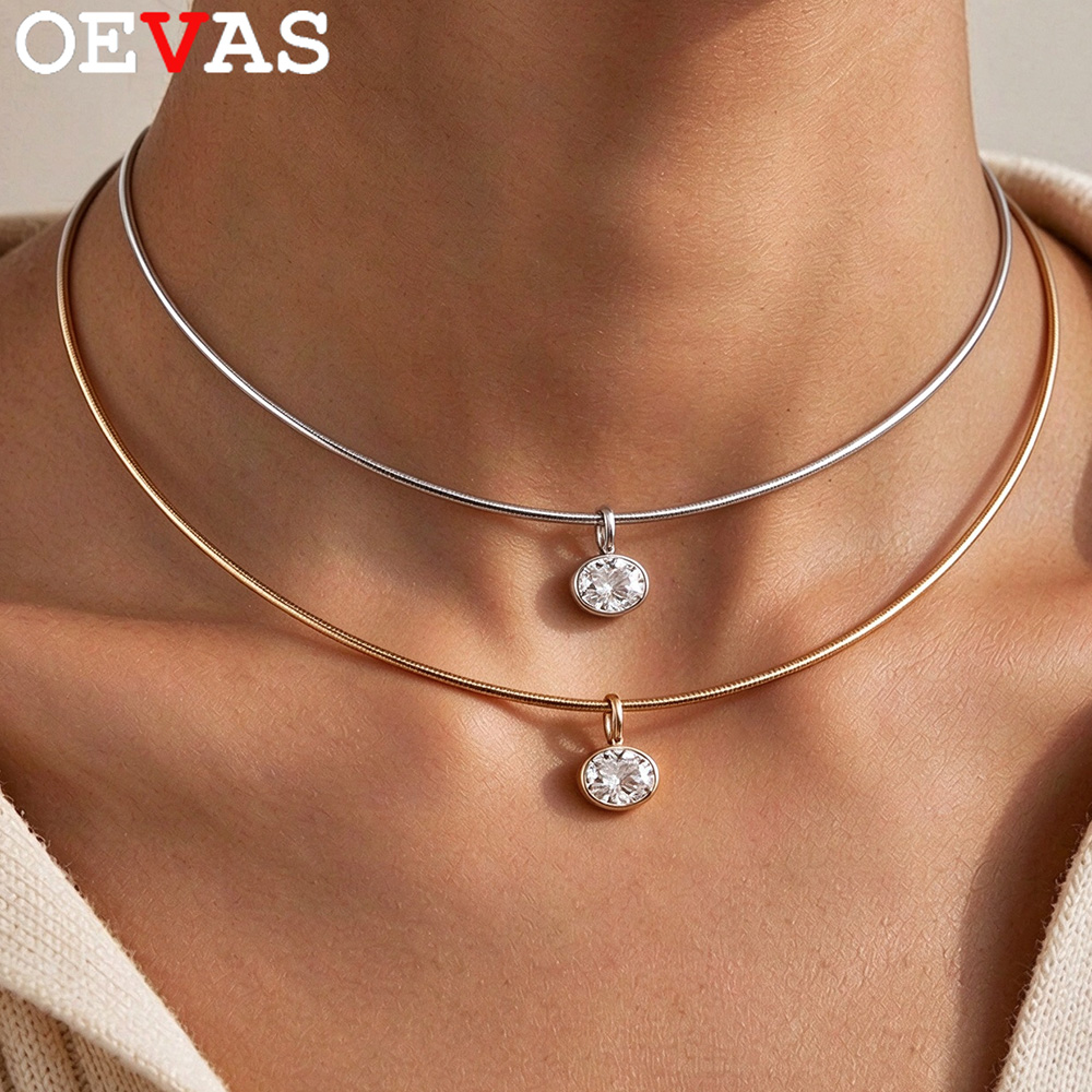 OEVAS 2-4CT Doğu Batı Oval Kes - Bezels Set Pendant incelemesi ve fiyatı